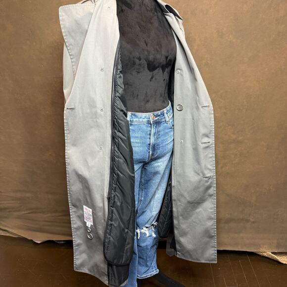 Vintage London Fog Towne Trench Coat Double Breasted Men’s Size 42 Reg Gray - Picture 14 of 16